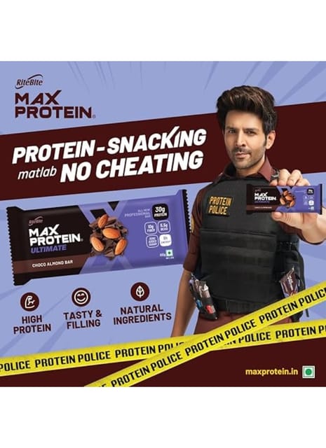 RiteBite Max Protein Ultimate Choco Almond Bars 1200g - Pack of 24 (100g x 24)