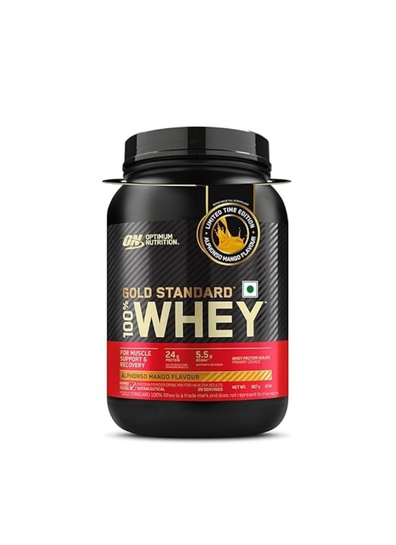 Optimum Nutrition (ON) Gold Standard 100% Whey Protein Powder 2 lb, 907g (Alphonso Mango)