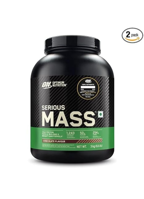 Optimum Nutrition (ON) Serious Mass Weight Gainer Powder - 6.6 lbs, 3 kg (Chocolate)