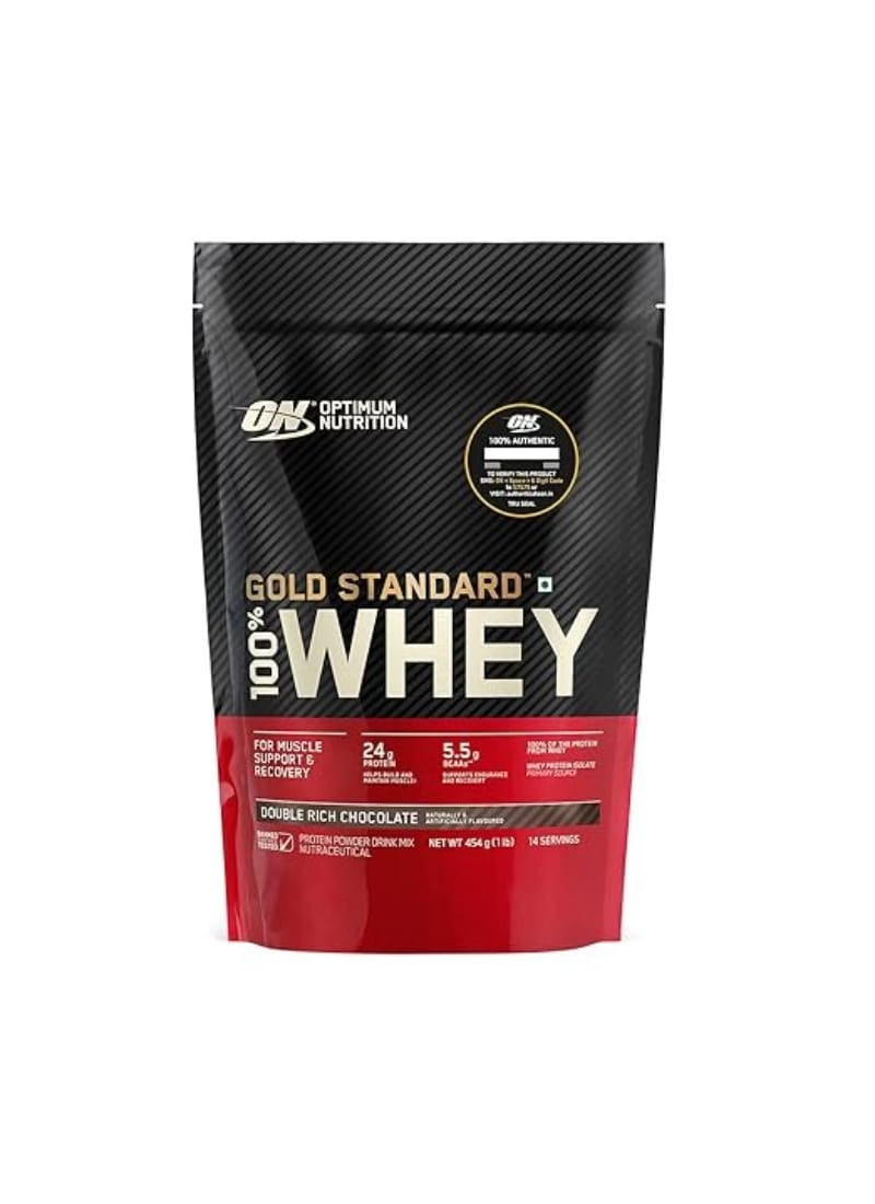 Optimum Nutrition Whey Protein 100% Gold Standard - 1 lbs, Double Rich Chocolate