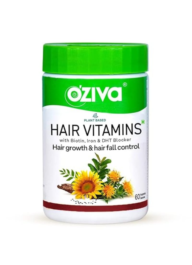 OZiva Hair Vitamins (With Botin Vitamin E & iron ), 60 Capsules