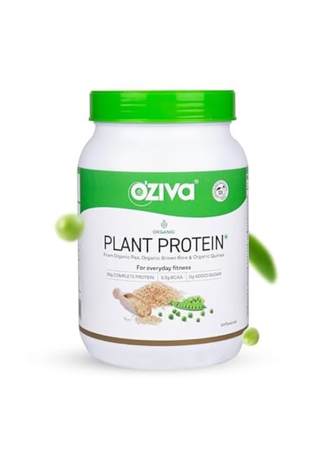 OZiva Organic Plant Protein, For Everyday Fitness 1kg - Unflavored