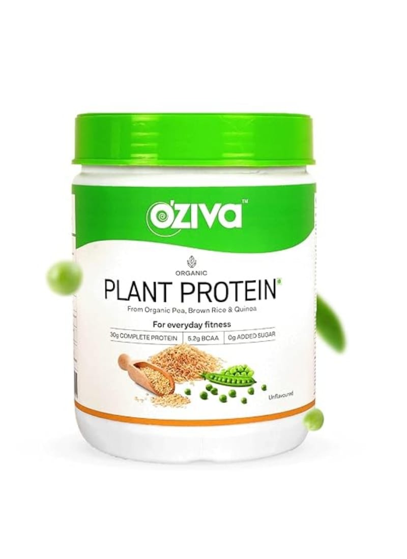 OZiva Organic Plant Protein, For Everyday Fitness 500g - Unflavored