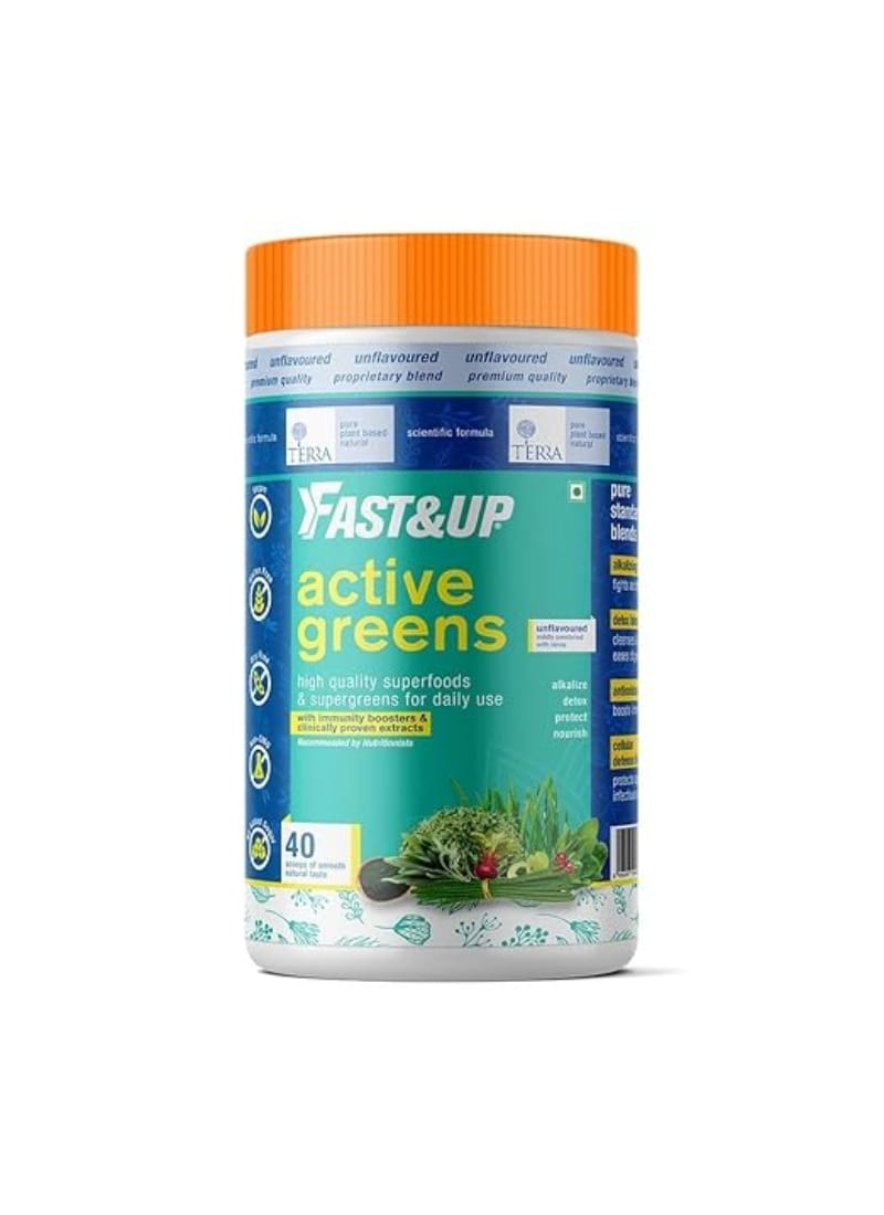 Fast&Up Active Greens - Plant-Based Superfood - 40 servings - Unflavored and Unsweetened