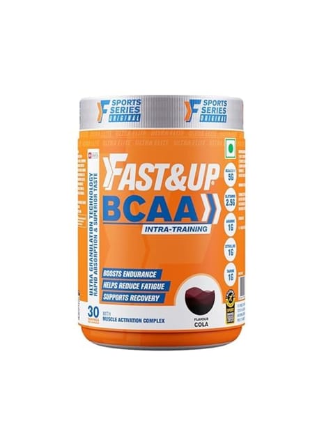 Fast&Up BCAA 2:1:1 for Pre/Intra/Post Workout with Arginine, Glutamine and Muscle Activation Boosters - 450 gms - Cola Flavour