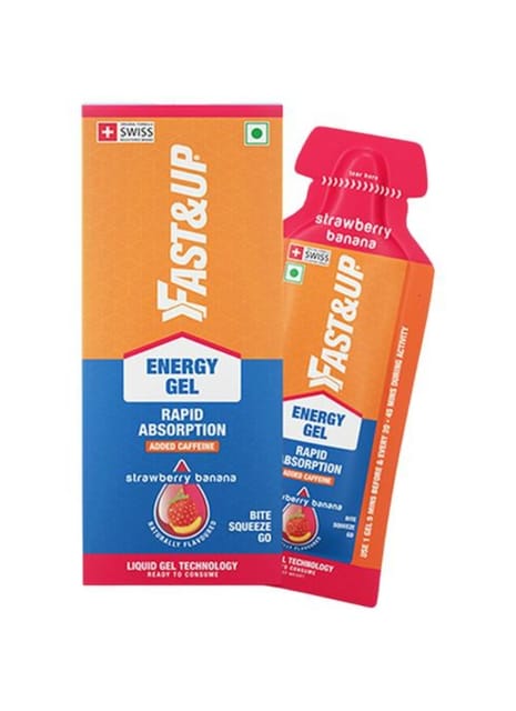 FAST&UP ENERGY GELS - INSTANT ENERGY + CAFFEINE Strawberry Banana Flv