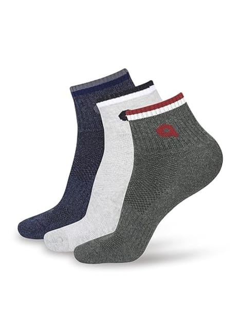 "Men's Breathable Comfort Sports Socks (Pack of 3 - Light Grey/Dark Grey/Navy Grey)"