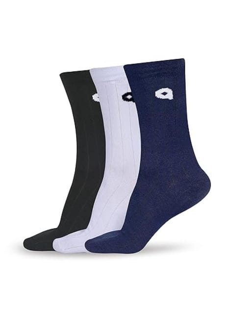 Aivin Trend All Day Comfort Sports Socks (Pack of 3, Black/White/Navy Blue)