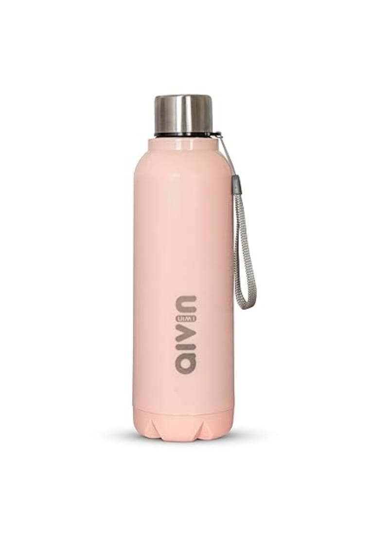 AIVIN Crystal Stainless Steel Water Bottle ( Set of 1, 750Ml) (Peach)