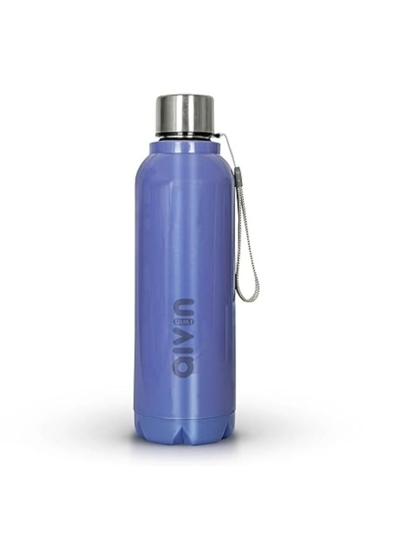 AIVIN Crystal Stainless Steel Water Bottle  ( Set of 1, 750Ml) (Indigo Blue)