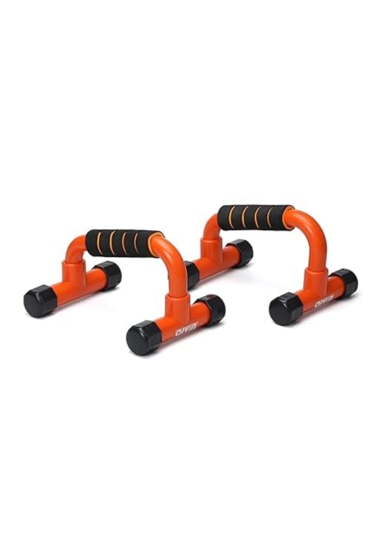 AIVIN Pro-Active Curved Push-Up Bar Home Gym Equipment for Men & Women (Orange)