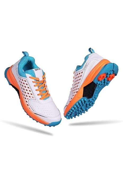 Aivin Hit-Man Cricket Shoes for Man ( White/Orange )