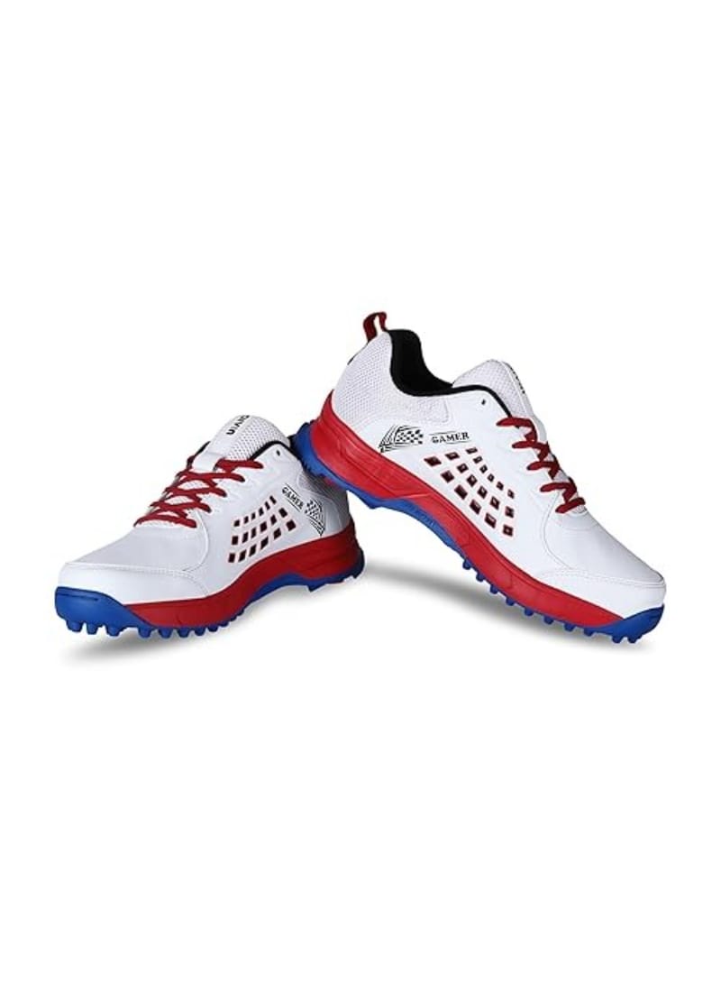 AIVIN Gamer Cricket Shoes ( White/Maroon)