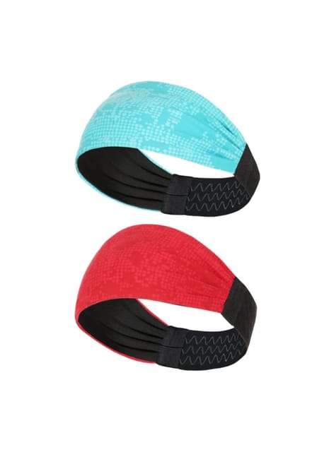 Sports Headband For Men and Women (Geo Red/Blue)