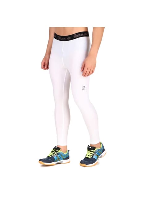 Recharge Polyester Compression Pant (White)