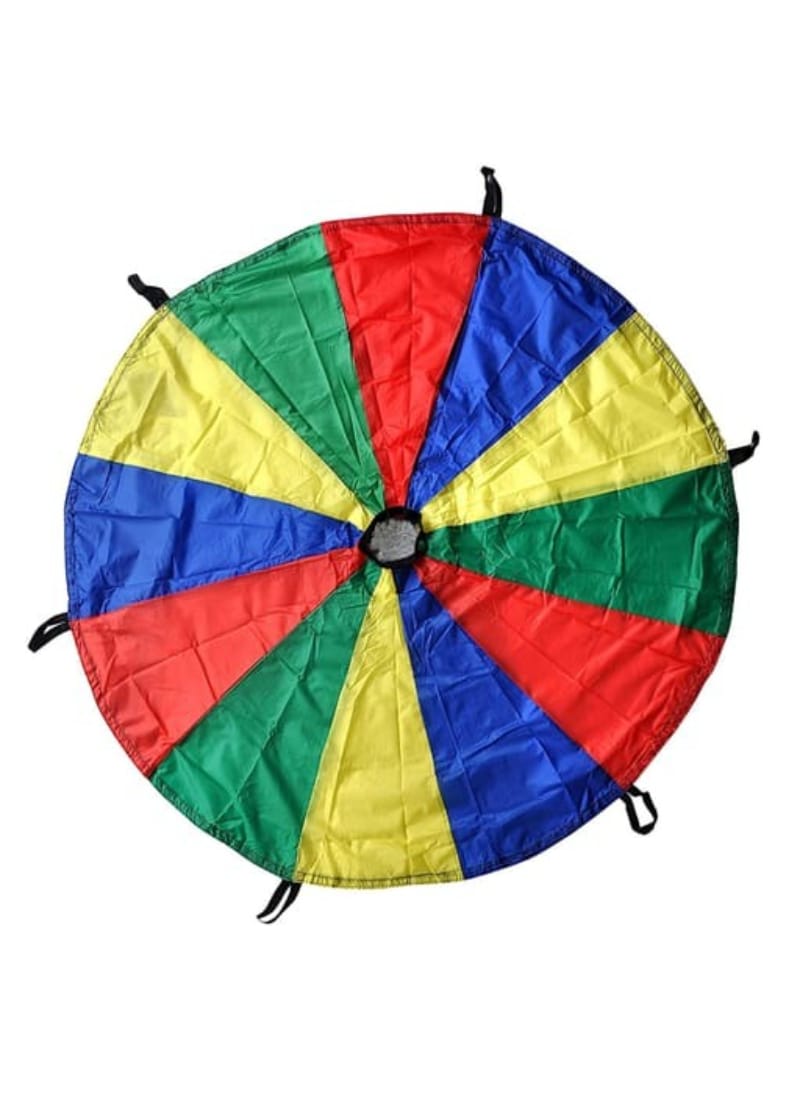 Fitfix® Kids Play Parachute with Handles and Carry Bag for Cooperative Play and for Upper-Body Strength