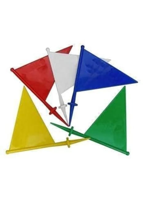 Fitfix® Boundary Flag for Marking for All Sports Cricket, Football etc (Color May Vary) - Set of 5 Assorted Colour