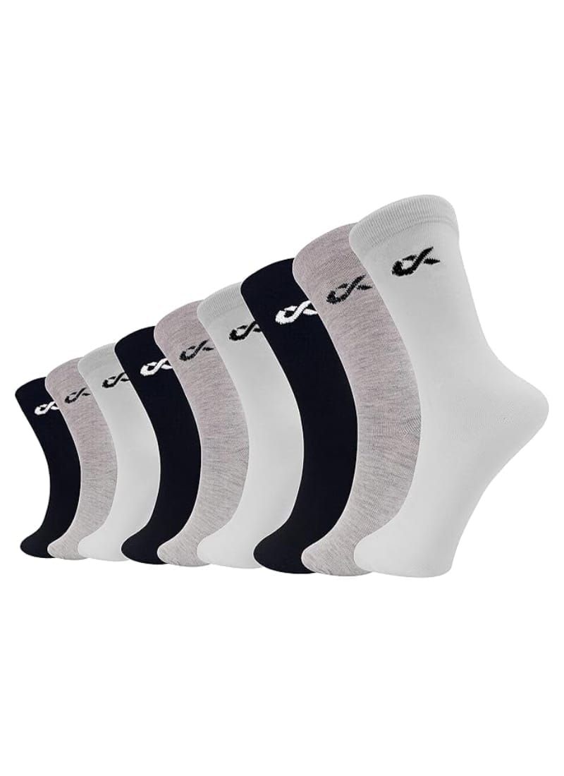 XJARVIS ® Texas Premium Socks for Men's   Free Size – (WHITE/GREY/BLACK) Pack of 9