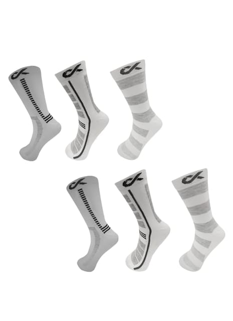 XJARVIS Rome Men's Solid Calf Crew Combed Full Length Cotton Formal Socks  Free Size (White) Pack of 6