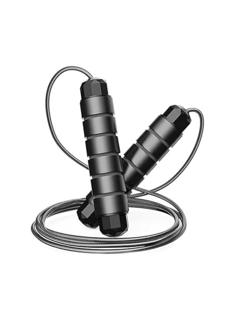 PLAYFITZ Adjustable Jump Rope for Speed Skipping. Lightweight Jump Rope for Women & Men   (Black)