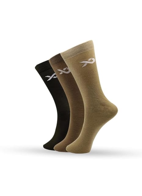 XJARVIS Texas Army Men's Solid Calf Crew Combed Full Length Cotton Formal Socks Pack of 3