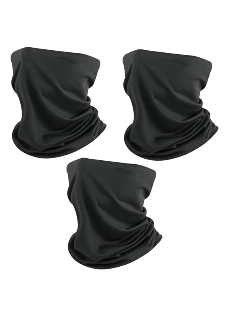 XJARVIS Bandana for Dust & Sun Protection Black Pack Of 3