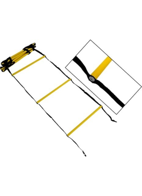 Fitfix® Super Speed Round Agility Ladder for Track and Field Training for Football & Any Sports (2 Meter, Round and Heavy Weight) in Unbreakable Premium Grade Plastic Colour Yellow