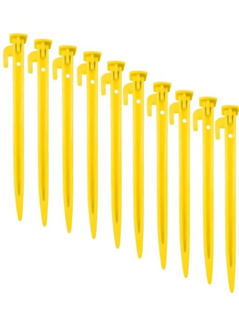 Fitfix® Plastic Tent  for Campings Outdoor and Garden Lawn, Sturdy Canopy Stakes Accessories Suitable for Sand Beach Woods (Yellow)