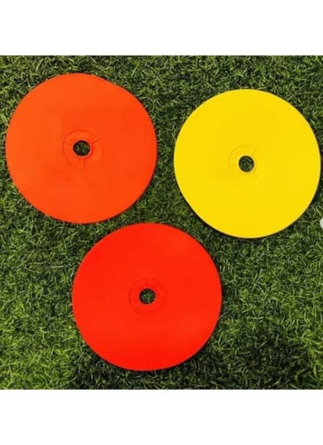 FITFIX TPE Sports Poly Spot Flat Cones, Soccer Cones, Field Court Markers, Sit Spots, Flat Discs, Soccer Training Equipment, Agility Practice– : Multiple Colors size 6 inch /150 mm (MIX 6 COLOURS)