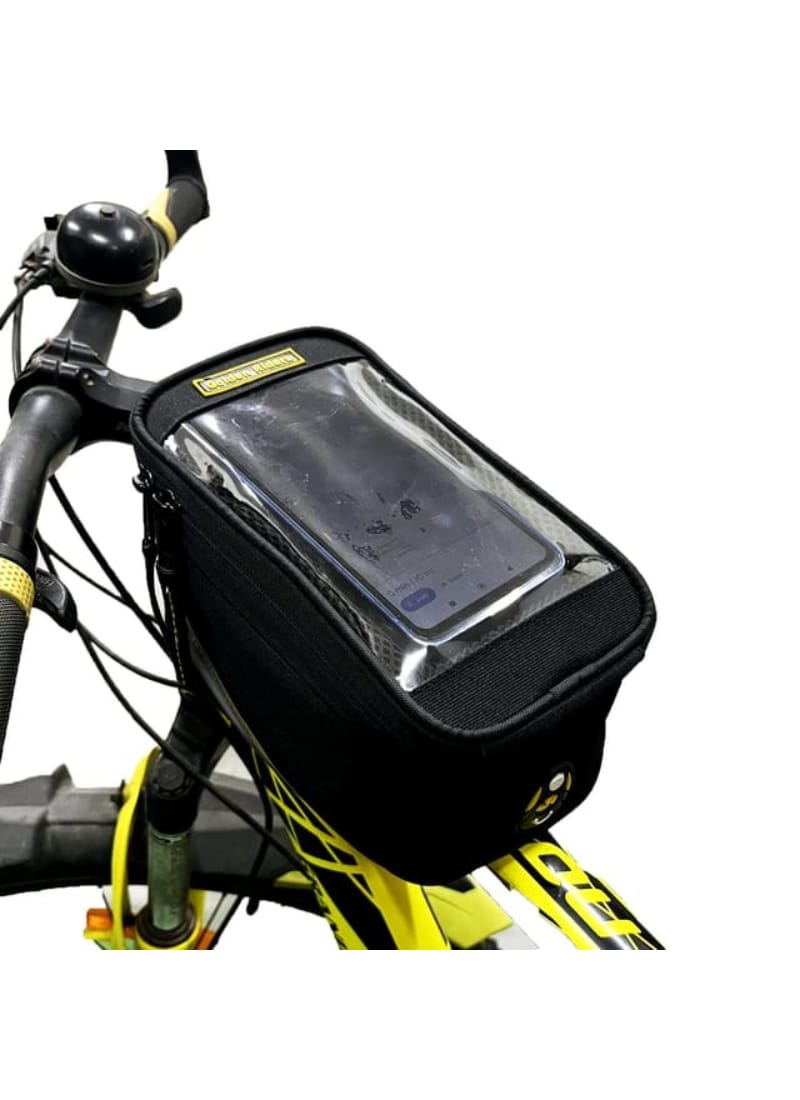 GR GOLDEN RIDERS | Trail | Polyester Bicycle Bag - Mini Top Tube Mobile Pouch Frame Black Color Bag for Cycles