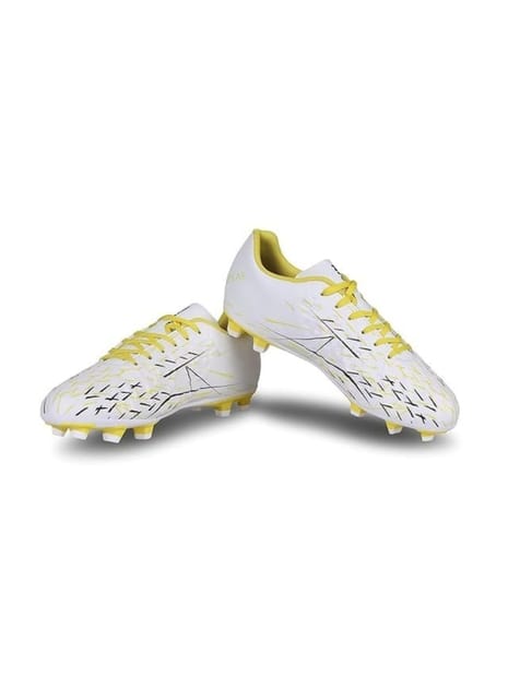 Nivia Spear Football Studs for Men | White-Yellow