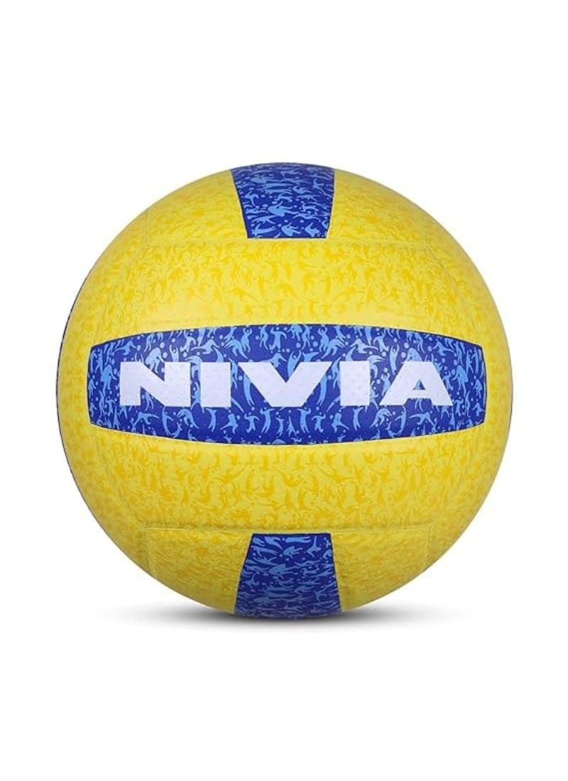 Nivia G-2020 Rubber Volleyball, (Yellow and Blue) Standard Size