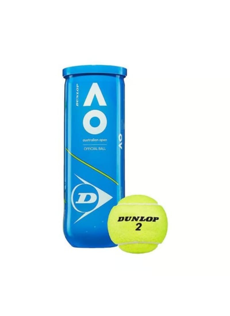 DUNLOP AUSTRALIAN OPEN (AO) RUBBER TENNIS BALLS (PACK OF 3) | 222 Grams