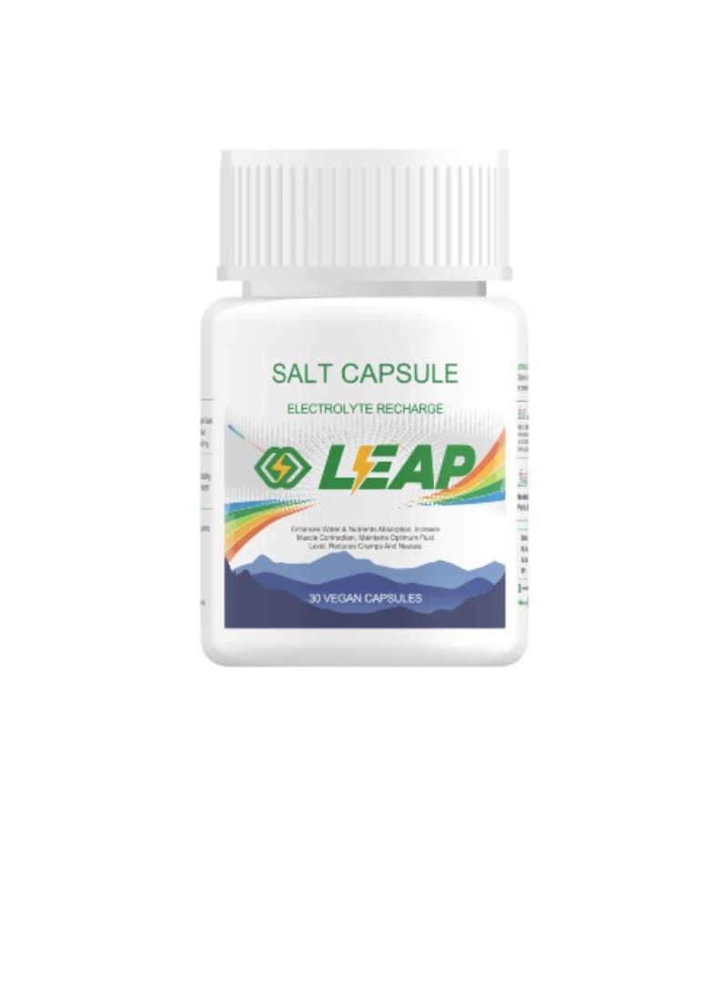 LEAP Salt Capsules, Electrolyte Replacement for Runners, Cyclists, and Athletes from other Sports, 30 Vegan Capsules (PACK OF 1)