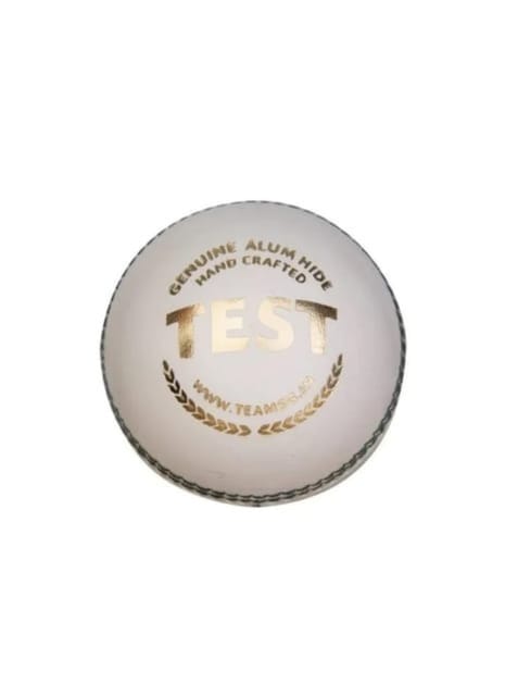 SG Test White Four- Piece Cricket Leather Ball, 1PC