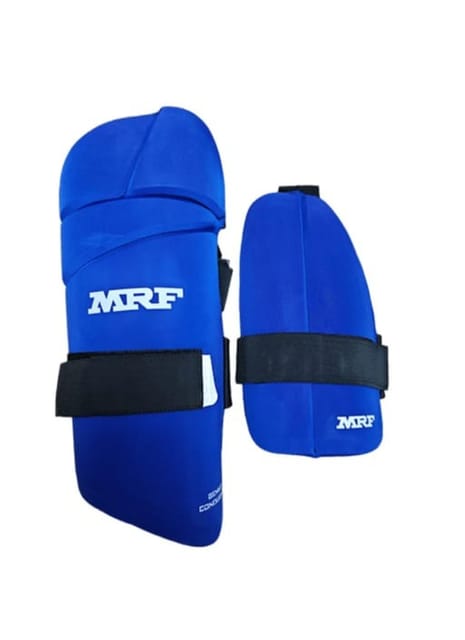 MRF Conqueror Dual Thigh Guard (with Inner Thigh), Ultra-High Density Foam, Pre-Shaped PU Casing, Soft Absorbent Fabricated Back | Player Level | Matches, Tournament, Club, Training | (Men's, Righty)