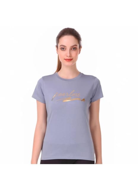 Performance Tshirt For Fearless Women (Stone Blue)