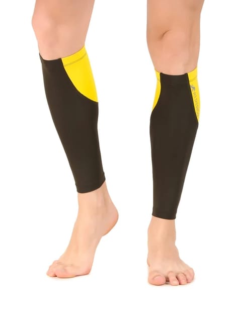 Nylon Compression Calf Sleeves (Yellow/Military Green)