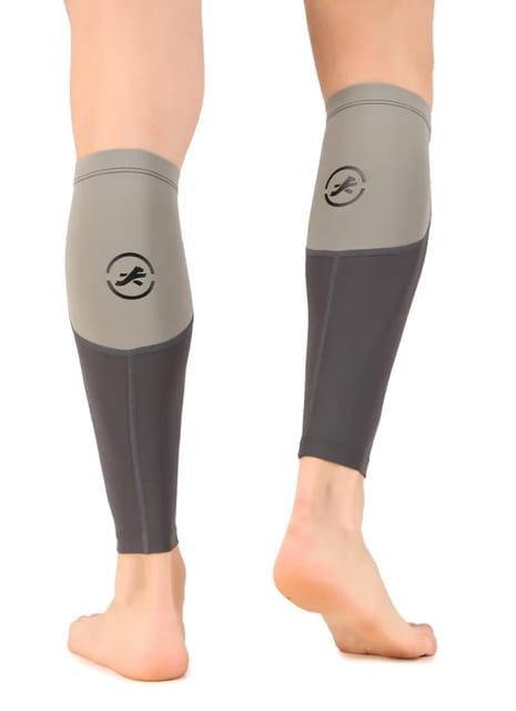 Nylon Compression Calf Sleeves (Dark Grey/Light Grey)