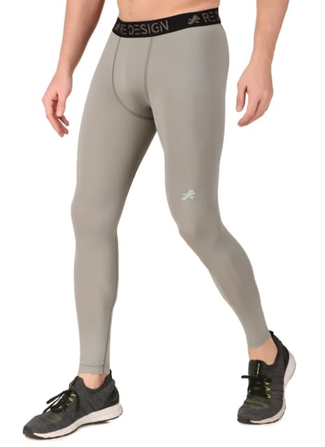 Nylon Compression Pant and Full Tights For Men (Light Grey)