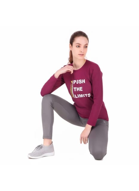 Push The Limits Tshirt For Women FS (Plum)