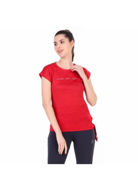 Mega Sleeve Side Knot Tshirt For Women (Red)