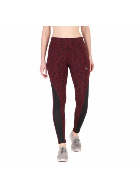 Color-block Legging/Tights For Women (Maroon)