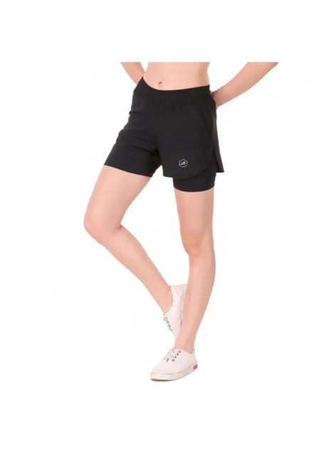 Performance Shorts For Women With Inbuilt Tights (Black)