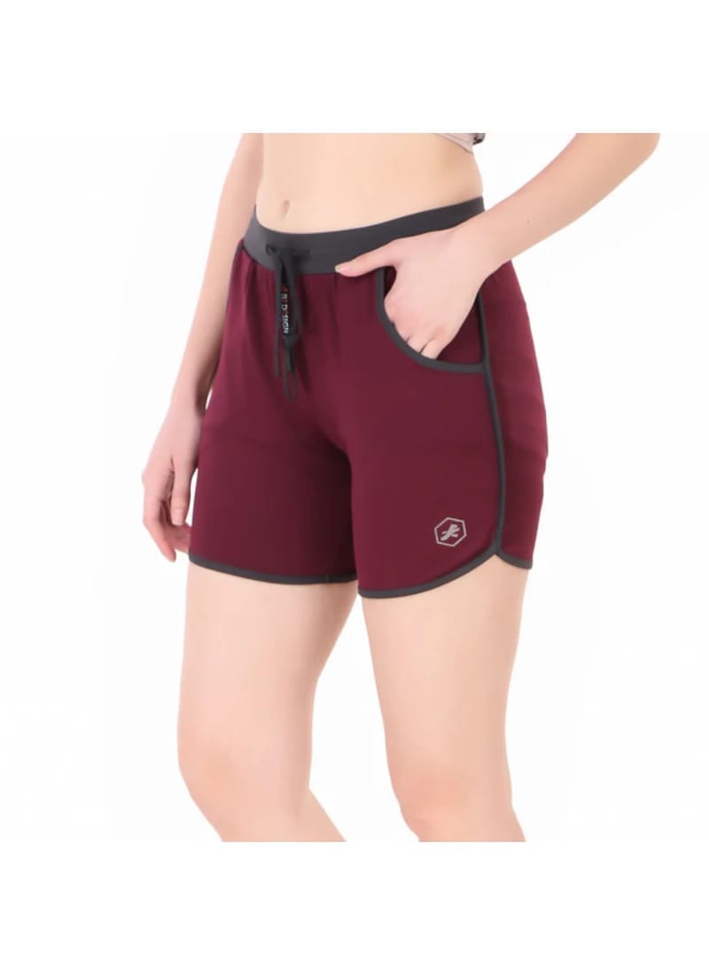 Gym & Running Shorts For Women (Maroon)