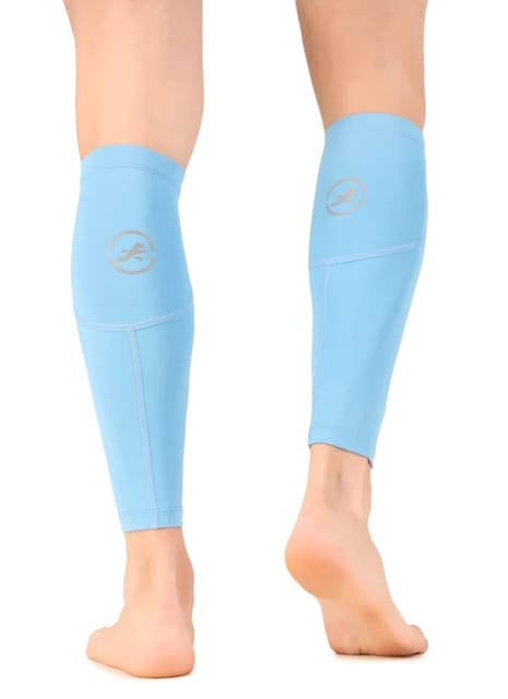 Nylon Compression Calf Sleeves (Aqua Blue)