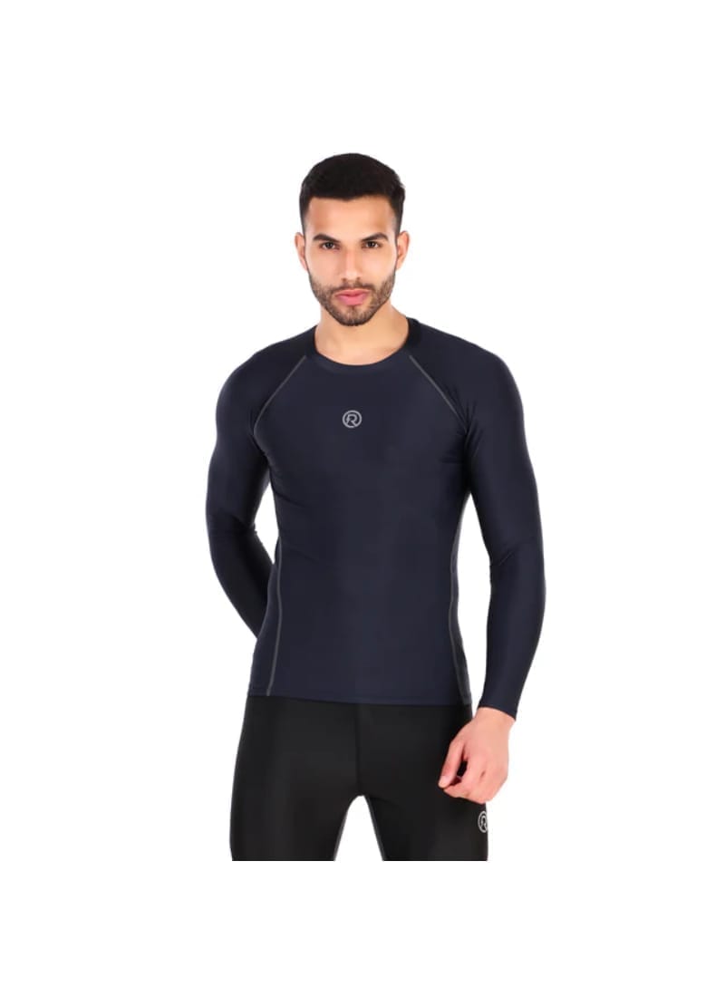 Recharge Polyester Compression Top Full Sleeve (Navy Blue)