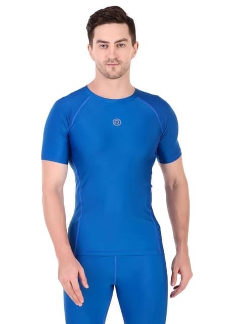 Men's Polyester Compression Tshirt Half Sleeve (Royal Blue)