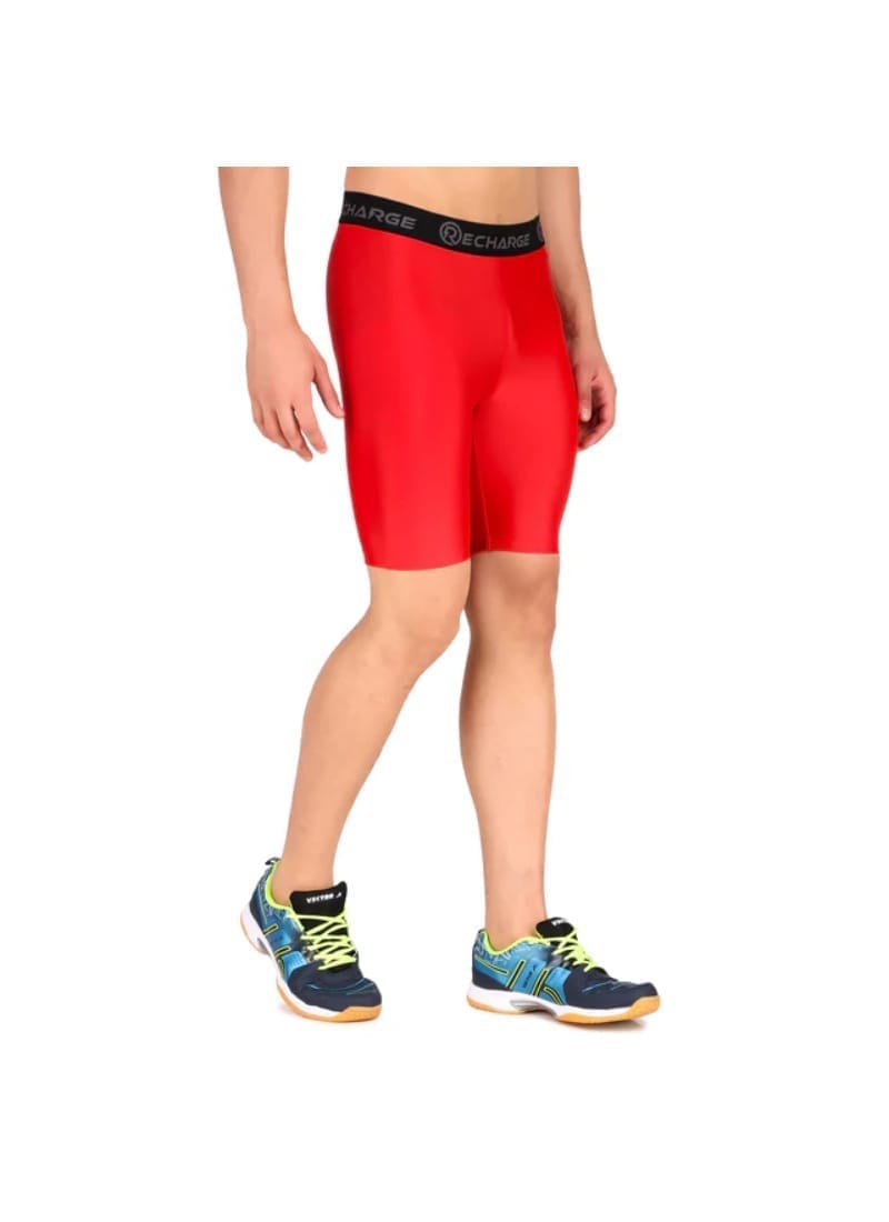 Recharge Polyester Compression Shorts (Red)