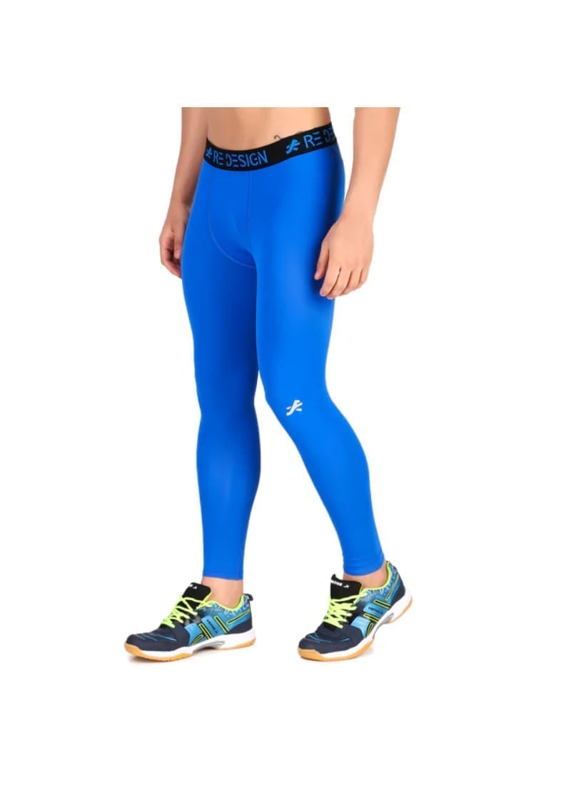 Nylon Compression Pant and Full Tights For Men (Royal Blue)